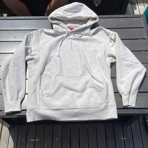 Supreme Micro Logo Hooded Sweatshirt Natural Size Medium